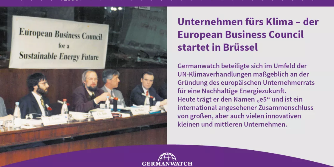1996 - e-mission 55 - Unternehmerkampagne setzt entscheidende Impulse für Inkrafttreten des Kyoto-Protokolls