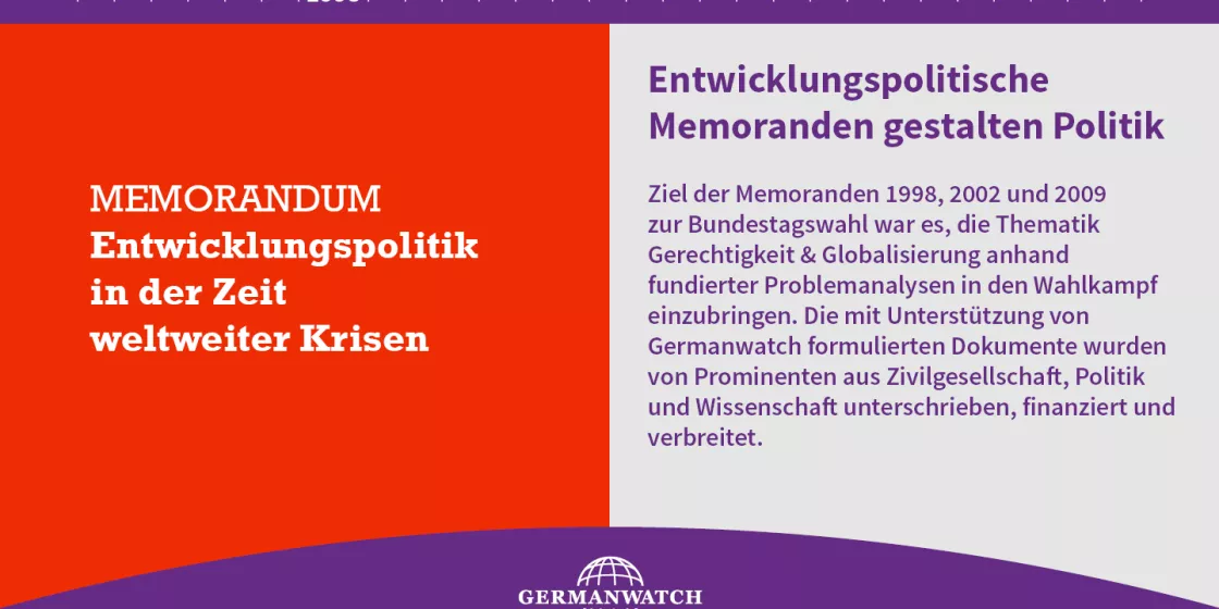 1998 - Entwicklungspolitische Memoranden gestalten Politik