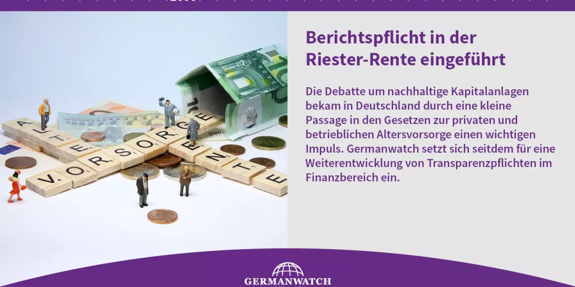 2000 - Berichtspflicht in der Riester-Rente eingeführt