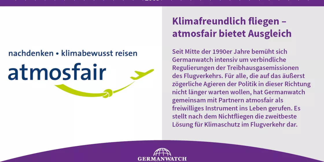 2005 - Klimafreundlich fliegen – atmosfair bietet Ausgleich