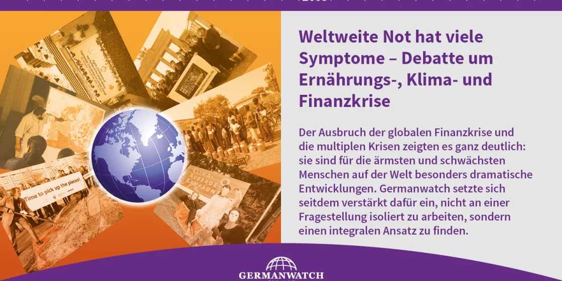2008 - Weltweite Not hat viele Symptome – Debatte um Ernährungs-, Klima- und Finanzkrise 