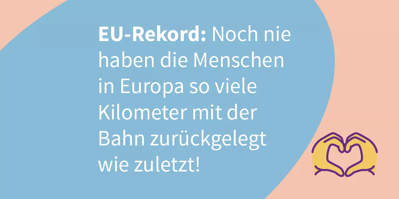 EU-Rekord: Noch nie haben die Menschen in Europa so viele Kilometer mit der Bahn zurückgelegt wie zuletzt. (#MondayMotivation)