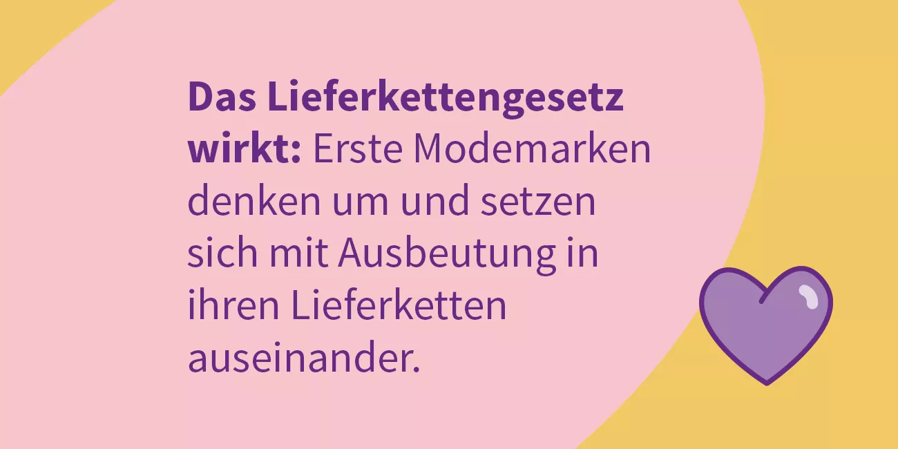 Das Lieferkettengesetz wirkt: Erste Modemarken denken um und setzen sich mit Ausbeutung in ihren Lieferketten auseinander. (#MondayMotivation)