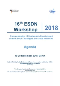 16th ESDN Workshop Agenda