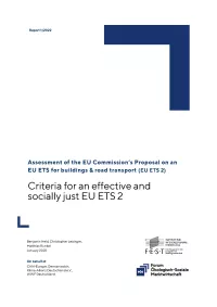 Titelbild Criteria for an effective and socially just EU ETS 2