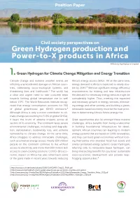 Cover green hydrogen production in Africa