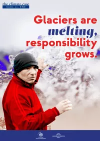 Title page: Glaciers are melting, responsability grows.