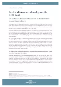Titelseite Publikation "Berlin klimaneutral und gerecht"