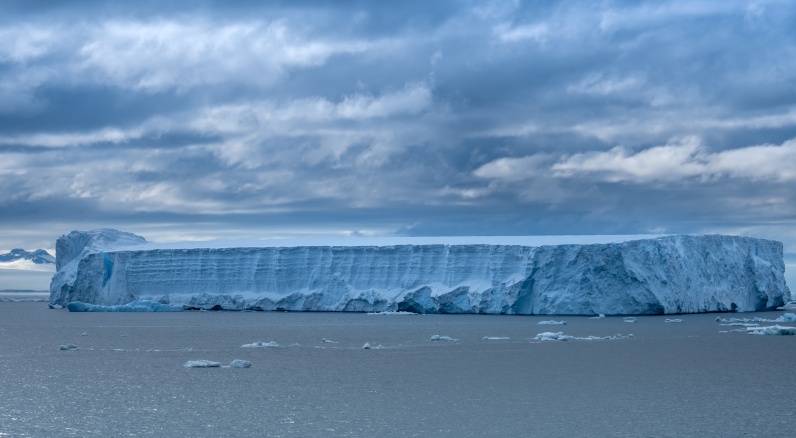 Fig. 2. Iceberg in Antarctica, calved from the Ross Ice Shelf of Antarctica (LouieLea / Shutterstock).