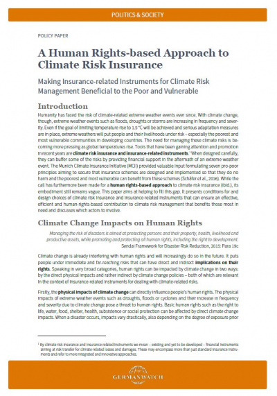 Cover Human Rights-based Approach to Climate Risk Insurance