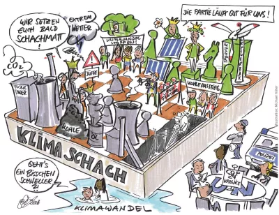 Weitblick-Karikatur: Klimaschach