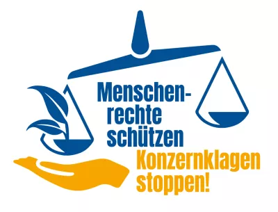 Logo: Petition 'Menschenrechte schützen - Konzernklagen stoppen'