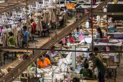 Textilfabrik in Weliweriya, Sri Lanka