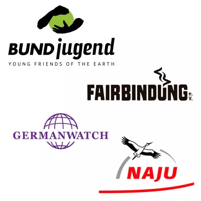 Logoleiste Germanwatch, BUNDjugend, NAJU, Fairbindung