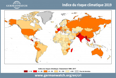Indice du risque climatique 2019: Classement 1998 - 2017