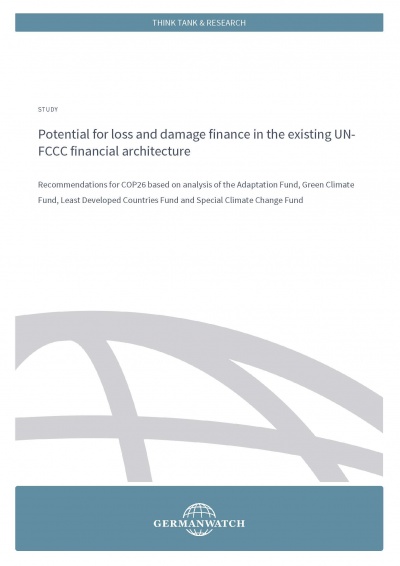Cover Potential for loss and damage finance in the existing UNFCCC financial architecture