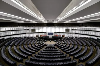 Blick in den Plenarsaal des EU-Parlaments in Strasbourg
