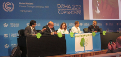 Podium COP 18 Altmaier, Bals, Youthinkgreen