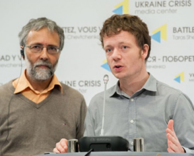 Foto: Pressekonferenz in der Ukraine