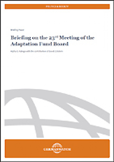 Briefing on the 23rd Meeting of the Adaptation Fund Board