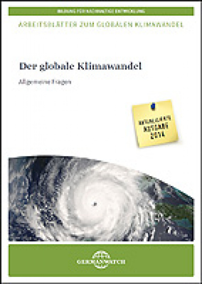 Deckblatt: Arbeitsblätter: Der globale Klimawandel. Allgemeine Fragen