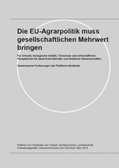 Cover: Stellungnahme EU-Agarpolitik