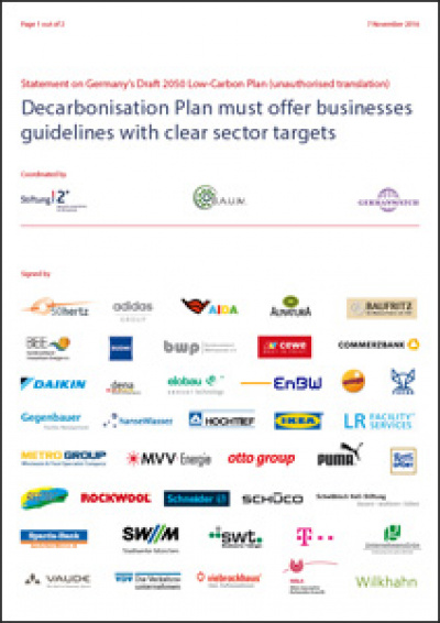 Cover Statement Decarbonisation Plan 2050
