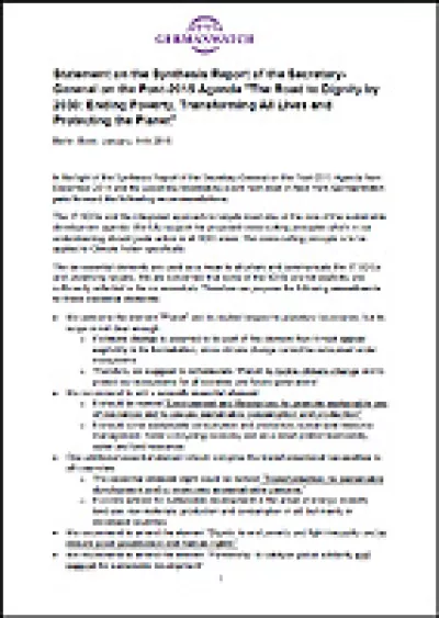 Cover Statement Synthesis Report Post-2015