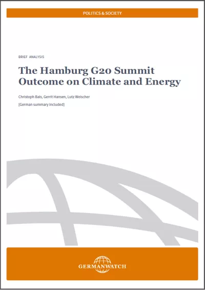 Cover: The Hamburg G20 Summit Outcome on Climate and Energy