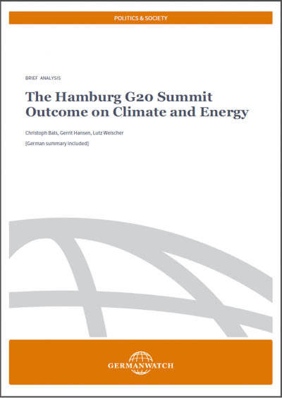 Cover: The Hamburg G20 Summit Outcome on Climate and Energy