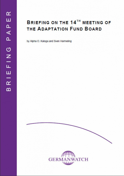 Deckblatt: Briefing on the 14th Meeting of the Adaptation Fund Board