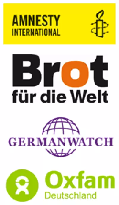 Logos: GW, AI, BfdW, Oxfam