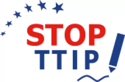 Weitblick-Bild 2/14: Logo Stop TTIP