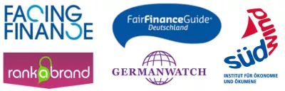 Logos Facing-Finance, Germanwatch, SüdWind, Rank-a-Brand