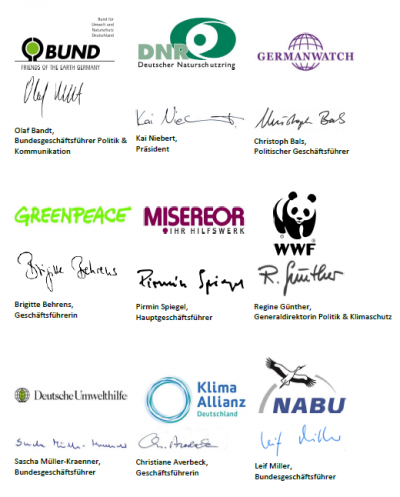 Verbändebrief an Gabriel und Hendriks, NGO-Logos