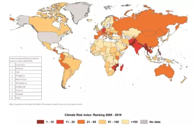 World map indicating Global Climate Risk Index