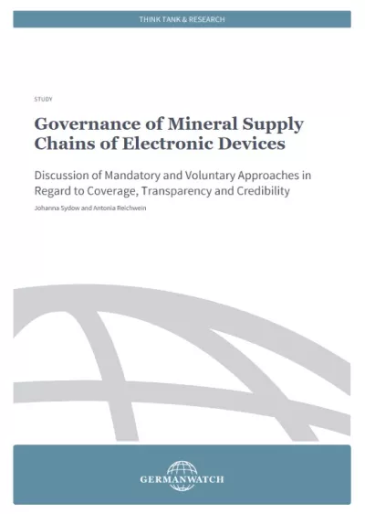 Cover: Governance of Mineral Supply Chains of Electronic Devices