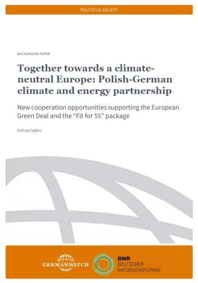 Cover: Together towards a climate-neutral Europe: Polish-German climate and energy partnership. 