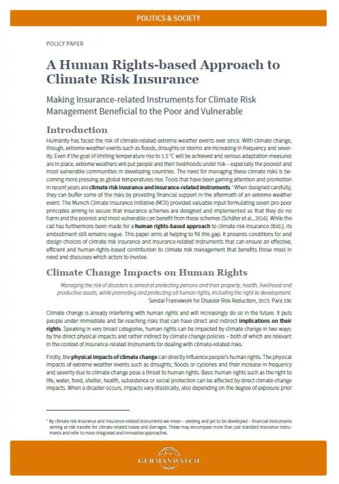 Cover Human Rights-based Approach to Climate Risk Insurance