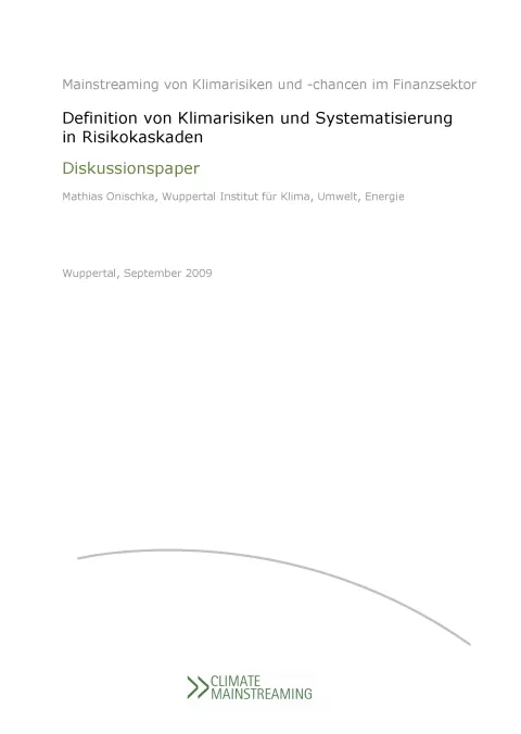 Definition von Klimarisiken und Systematisierung in Risikokaskaden