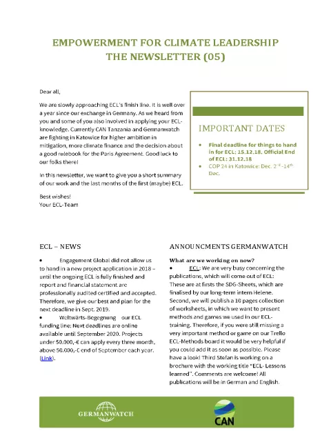 Empowerment for Climate Leadership - Newsleter (05)