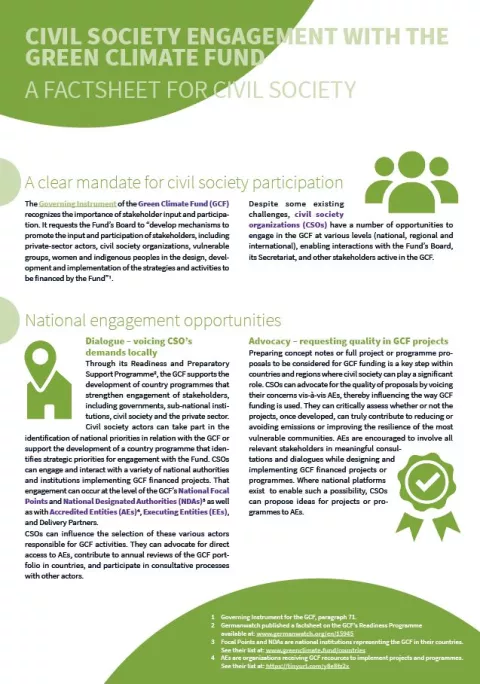 Titel Civil Society Engagement with the Green Climate Fund