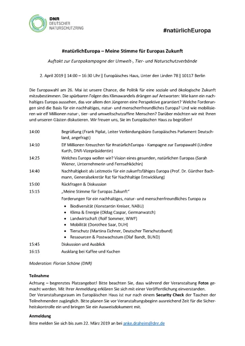 Termin: #natürlichEuropa