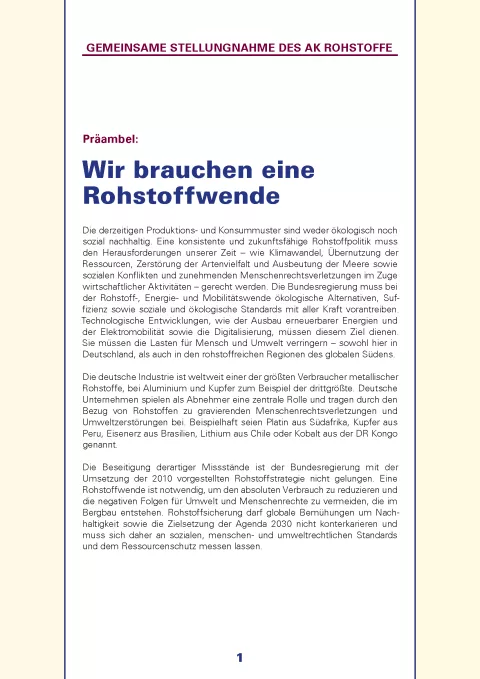 Wir brauchen eine Rohstoffwende