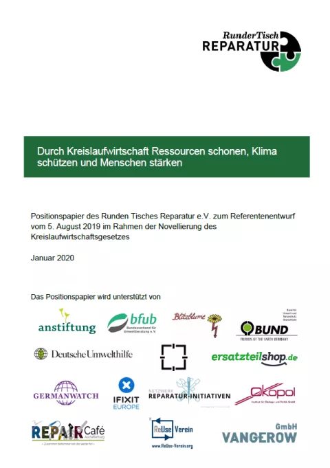 Positionspapier Durch Kreislaufwirtschaft Ressourcen schonen
