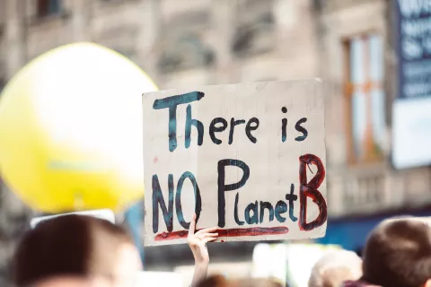 Demoschild: "There is no Planet B"