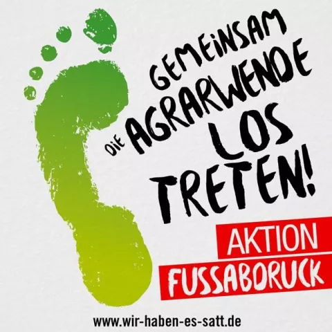 Aktionsmotiv "Wir haben es satt 2021" - Fussabdruck