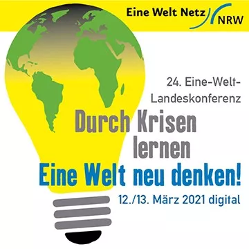 Durch Krisen lernen. Eine Welt neu entdecken! 24. Eine-Welt-Landeskonferenz Logo