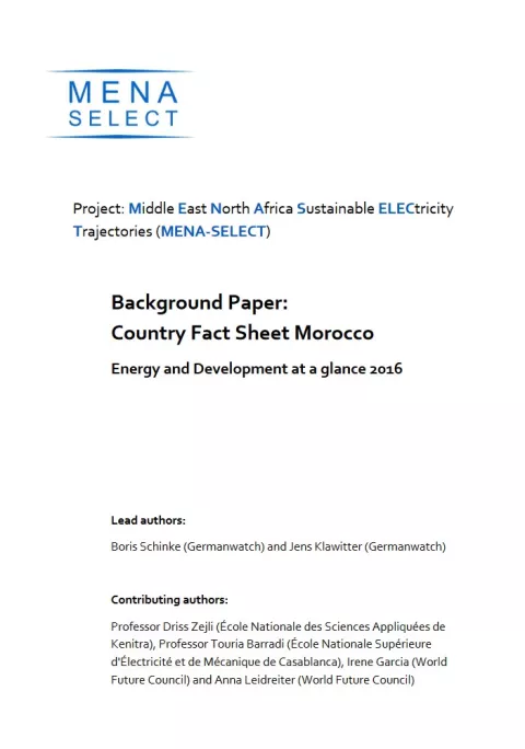 Cover Background Paper: Country Fact Sheet Morocco