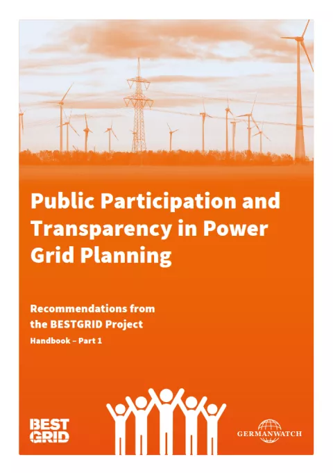 Cover: Public Participation and Transparency in Power Grid Planning. Recommendations from the BESTGRID Project.